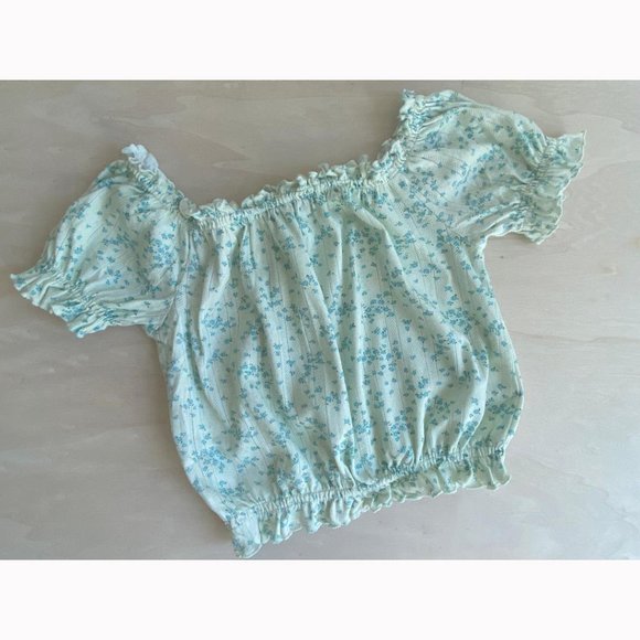 Freshman (Nordstrom Brand) Lettuce Edge Pointelle Floral Top - Picture 8 of 8